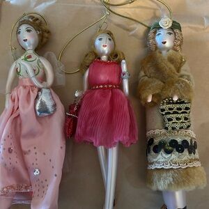 Elegant Doll Ornaments Set